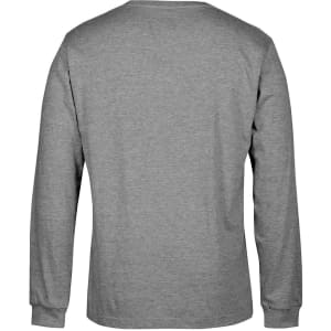 A grey long-sleeved t-shirt with a plain back and no visible graphics or designs. It features a logo.