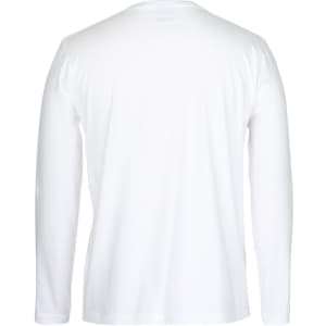 A long-sleeve white T-shirt with a plain back and no visible branding.