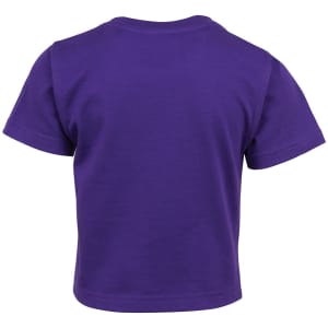 A purple infant tee shirt featuring no visible branding or text, displayed from the back.