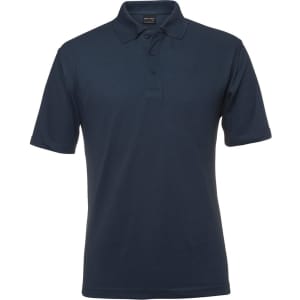 A navy polo shirt with a classic collar and three-button placket. The shirt features a discreet logo.