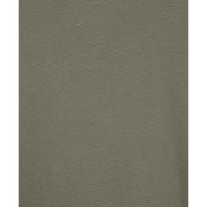 A textured green fabric, close-up, suitable for a polo shirt design. It features a branding logo.