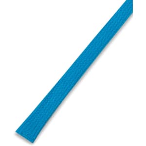 A blue drawcord made of textured fabric, suitable for various clothing accessories.