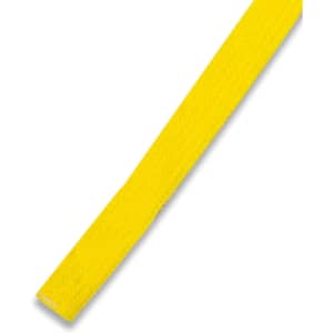 A bright yellow drawcord with a textured finish, part of a set designed for clothing accessories.