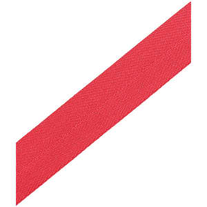 A red cross back apron strap made from durable material, featuring a smooth texture and a logo.