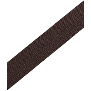 A brown cross back apron strap with a textured finish, suitable for workwear purposes. It features a branding logo.