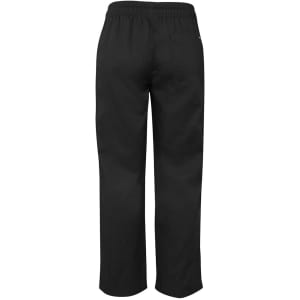 Black elasticated pants featuring a straight-leg design and a back pocket. Includes branding on the waistband.