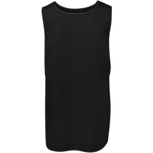 A black JB's Smock with a sleeveless design, featuring a simple, streamlined cut. It has a logo.