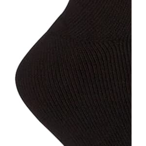 A pair of black bamboo work socks, featuring a ribbed texture and an invisible logo.