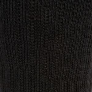 A pack of three black outdoor socks with a ribbed texture and a logo on one of the socks.