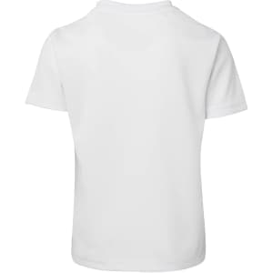 A plain white short-sleeve T-shirt with a smooth texture and no visible design on the back.