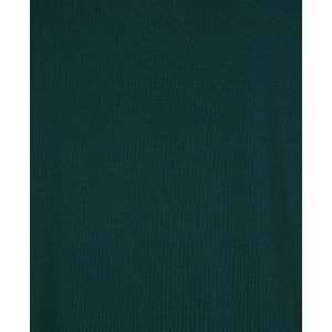 A dark green fabric texture of a polo shirt, featuring a pocket and a logo.