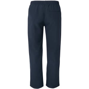 Track pants in navy blue with a drawstring waistband and a back pocket, featuring a small logo.