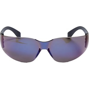Sunglasses with a sleek, purple-tinted lens and black frames, suitable for outdoor leisure activities.
