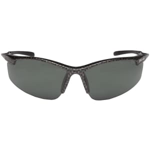 Sunglasses featuring a sleek black frame and grey polarised lenses, designed for leisure and outdoor activities.