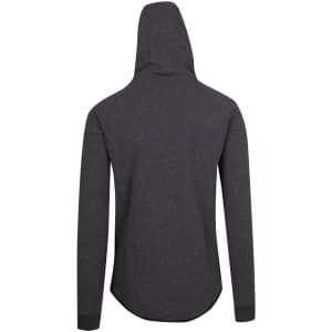 A dark grey men's hoodie made from soft cotton and bonded polar fleece, featuring a hood and long sleeves.
