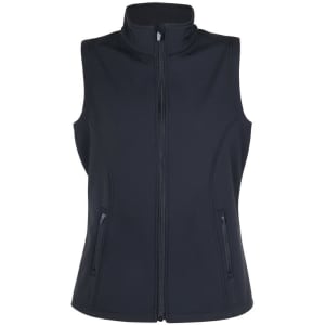 A black women's soft shell vest from the TEMPEST range, featuring a zip front and side pockets.