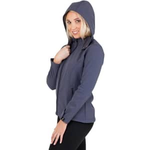 A grey women's soft shell hooded jacket from the TEMPEST range, featuring a fitted design and a hood.