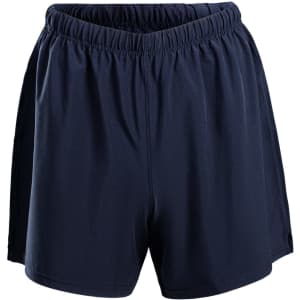 Men's FLEX shorts in navy blue with an elastic waistband and a logo, featuring a 4-way stretch fabric.