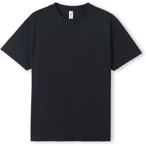 A navy blue unisex t-shirt with short sleeves and a plain design. It features a label inside the neckline.