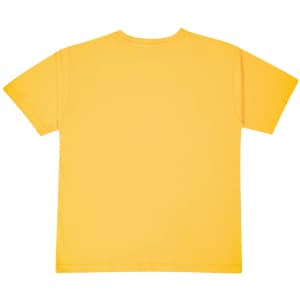 A yellow unisex modern fit t-shirt with short sleeves and a plain back design.