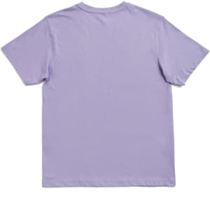 A lilac unisex modern fit tee with short sleeves and a plain back, featuring a small logo at the neckline.