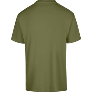 An olive green unisex regular t-shirt with a simple design and no visible branding on the back.