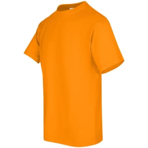 An orange men's/unisex regular T-shirt with a simple design, featuring short sleeves and a crew neck.