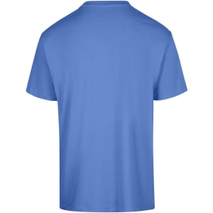 A plain blue unisex regular T-shirt featuring a back view. It has a simple design and is made from soft fabric.