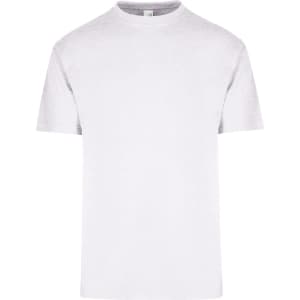 A plain white unisex regular t-shirt with a crew neckline and short sleeves. Features a small logo on the label.