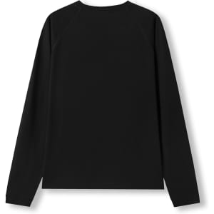 A black long sleeve t-shirt with a simple design and a logo on the back. Ideal for casual wear.