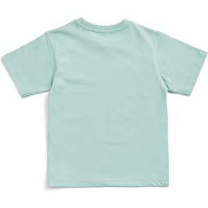 A mint green kid's regular t-shirt with short sleeves and a round neck. The back is plain with no visible logos.