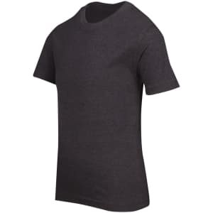 A dark marl crew neck T-shirt for kids, featuring short sleeves and a simple design.
