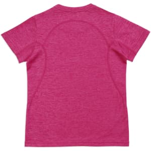 A pink Kid's Challenger 100% polyester T-shirt with a plain back and subtle textured design.