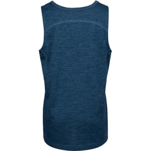 A blue kids' polyester singlet featuring a classic sleeveless design and a subtle texture. It has a logo on the back.