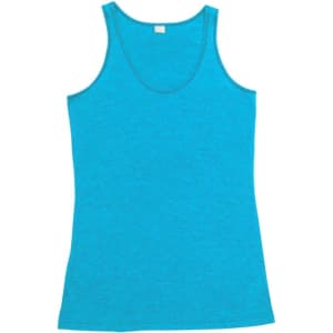 A women's singlet in a vibrant turquoise colour, featuring a classic tank design and an unobtrusive logo.