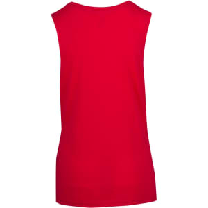 A red women's combed cotton tank top with a simple, sleeveless design and a plain back.