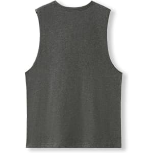 A grey unisex combed cotton tank top with a sleeveless design and a plain back.