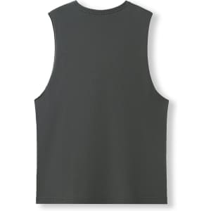 A unisex combed cotton tank in a dark grey shade. Features a simple design with no front detail.