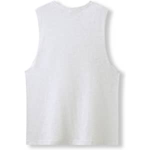 A white unisex combed cotton tank top featuring a simple design and no visible logos or branding.