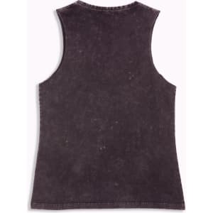 A women's stone washed tank top in a dark charcoal colour, featuring a sleeveless design.