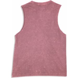 A women's stone washed tank in a soft dusty rose colour, featuring a sleeveless design and a simple shape.