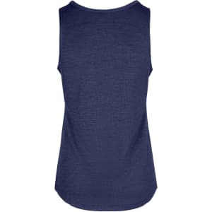 A women's singlet made of 100% polyester in navy blue, featuring a simple design with no visible logos.