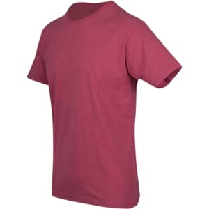 A men's heavy marl t-shirt in a rich burgundy colour, featuring a classic round neckline and short sleeves.