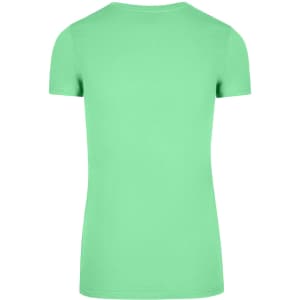 A mint green women's American style T-shirt with a classic fitted design and short sleeves.