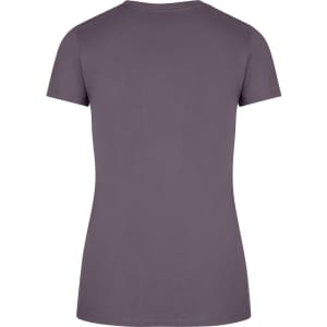 A slim fit women's tee in a dark purple colour, featuring a simple design and short sleeves.