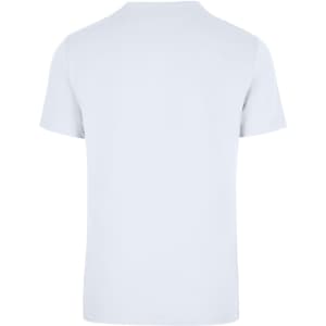 A light blue unisex American style t-shirt with short sleeves and a plain back. The shirt features a logo.