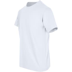 A light blue men's/unisex American style t-shirt with short sleeves and a plain design. It has a logo on the back.