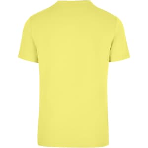 A unisex American style t-shirt in bright yellow with a simple design and no visible logos on the back.