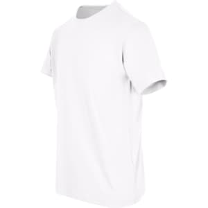 A white women's/unisex American style t-shirt with a classic fit and short sleeves. It features a logo.