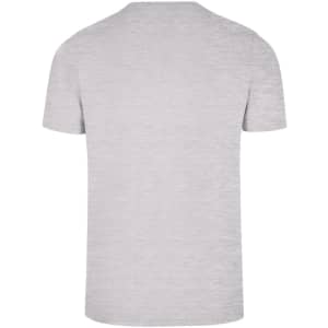 A grey men's slim fit T-shirt with a plain back and short sleeves, featuring a small logo.